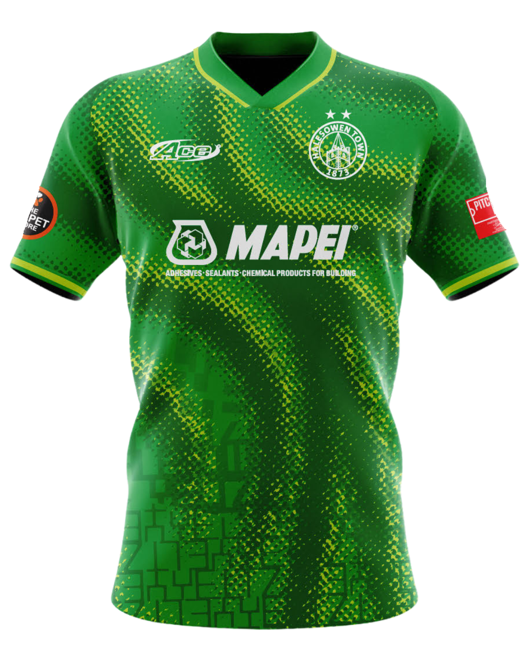 Yeltz Green Gk  Shirt for the 26/27 Season featuring striking fabric design, commemorative logo to chest. Sizes XSY to 6XL.